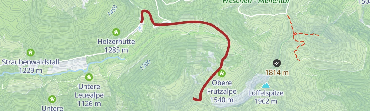 Route map: Bad Laterns - Gerenspitze